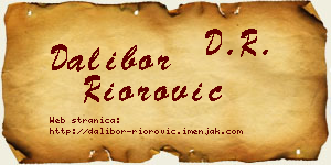Dalibor Riorović vizit kartica